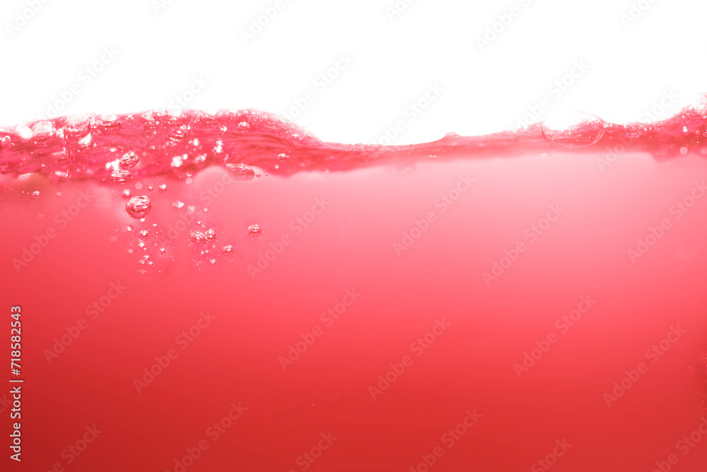Clean water pink with water droplets and waves