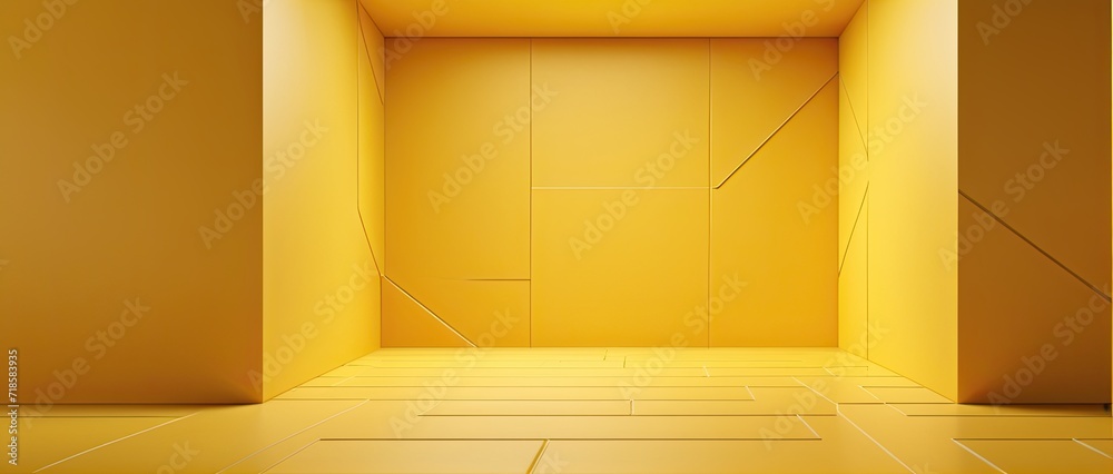 Fototapeta premium digital illustration of a Yellow Geometric Background. blending surrealism and abstract expressionism