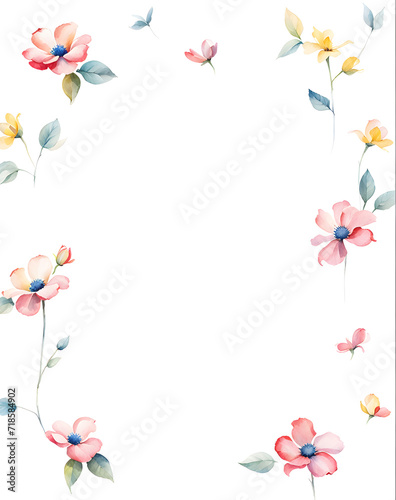 minimalist-illustration-of-a-quartet-of-flowersred-yellow-blue-whitetied-together-by-a-red
