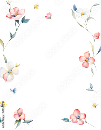 minimalist-illustration-of-a-quartet-of-flowersred-yellow-blue-whitetied-together-by-a-red
