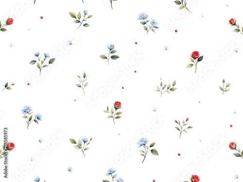 red-rose-floral-pattern-minimalist-watercolor-illustration-simple-design-white-background-trending