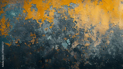 Rusted Wall With Yellow and Black Paint