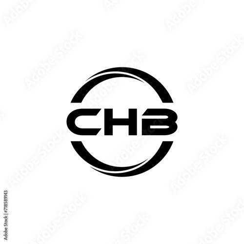 CHB letter logo design with white background in illustrator  cube logo  vector logo  modern alphabet font overlap style. calligraphy designs for logo  Poster  Invitation  etc.