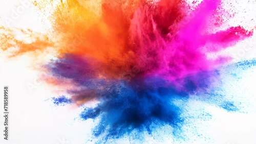 Vividly colored powder exploding in the air, releasing the energy of art and creativity
 photo