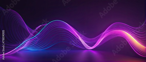 Abstract light wave Background ,aesthetic, colorful background with abstract shape glowing in ultraviolet spectrum, curvy neon lines, Futuristic