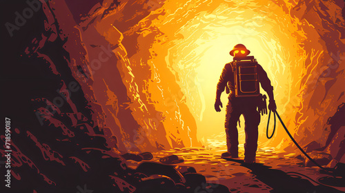 gold miner vector photo