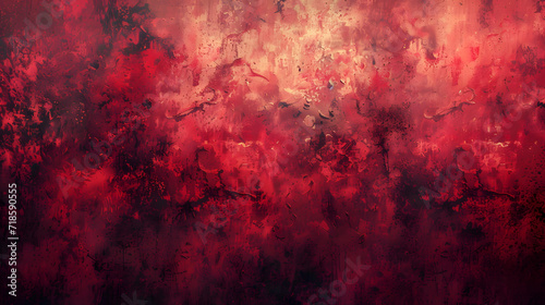Abstract Painting in Red and Black
