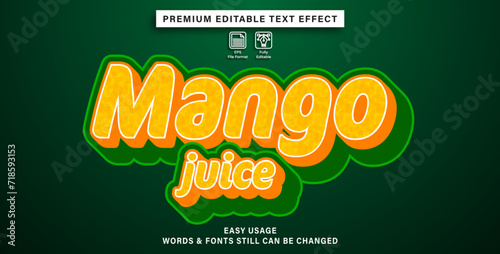 editable text effect mango juice