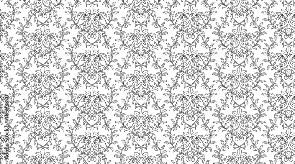 Seamless Pattern Backgrounds Web graphics, Islamic Arabesque Pattern (B&W)
