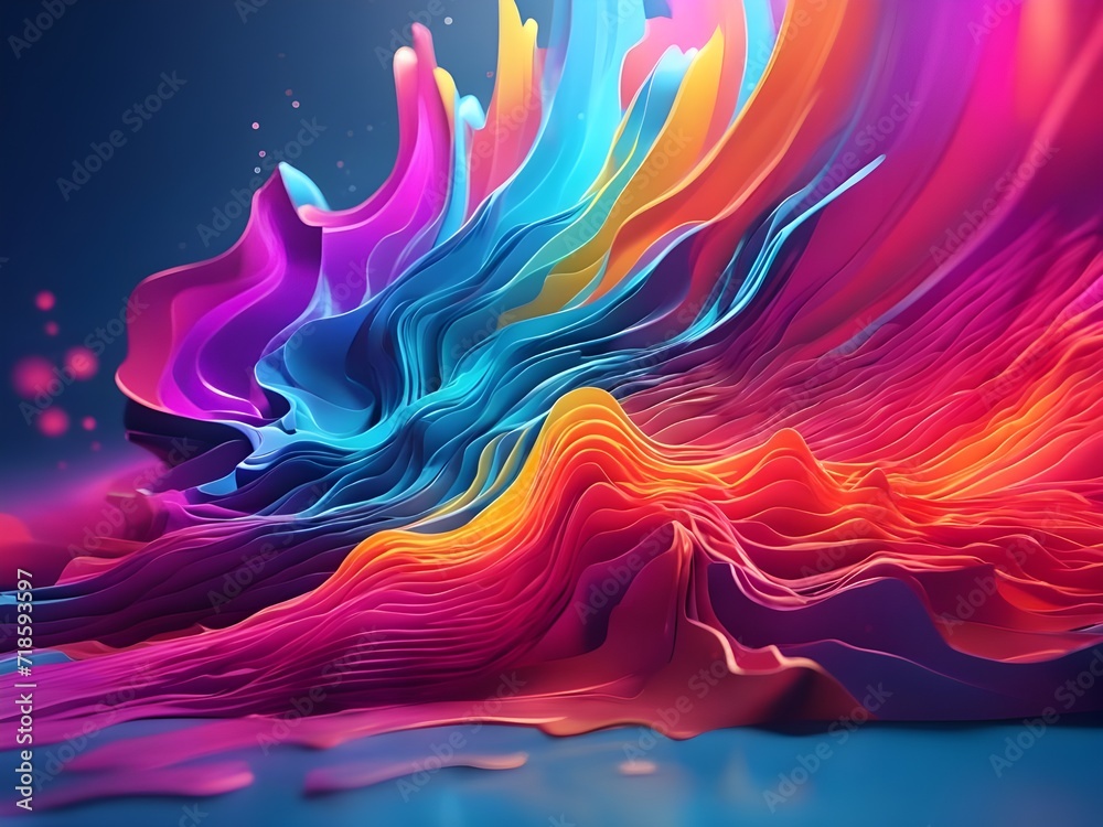 Default 3d render abstract background with colorful spectrum Digital ultraviolet wallpaper