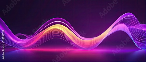 Abstract light wave Background ,aesthetic, colorful background with abstract shape glowing in ultraviolet spectrum, curvy neon lines, Futuristic