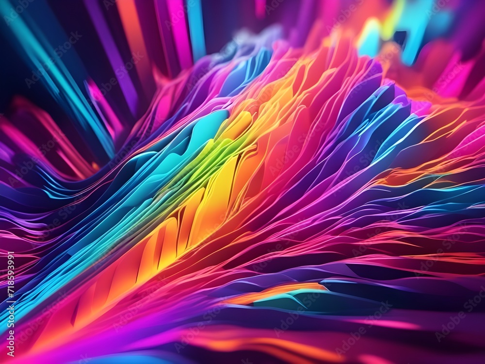 Default 3d render abstract background with colorful spectrum Digital ultraviolet wallpaper