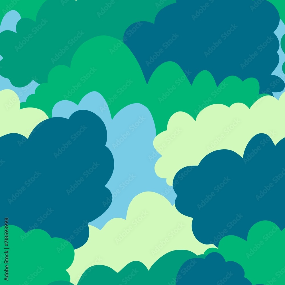 Cartoon retro doodle seamless clouds pattern for wrapping paper and fabrics and kids print and festive packaging