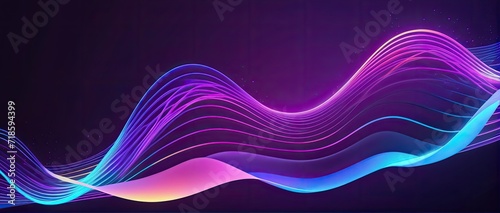 Abstract light wave Background ,aesthetic, colorful background with abstract shape glowing in ultraviolet spectrum, curvy neon lines, Futuristic