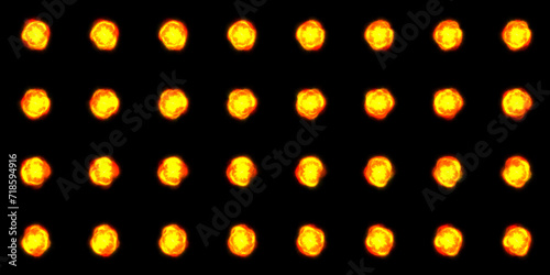 2D Particles loopable Effects with a Black Background for the 2D game 