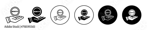benefits vector icon set collection. Benefits Outline flat Icon.