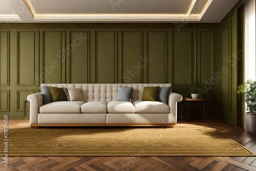 wall mockup with sofa in the living room © Ateeq