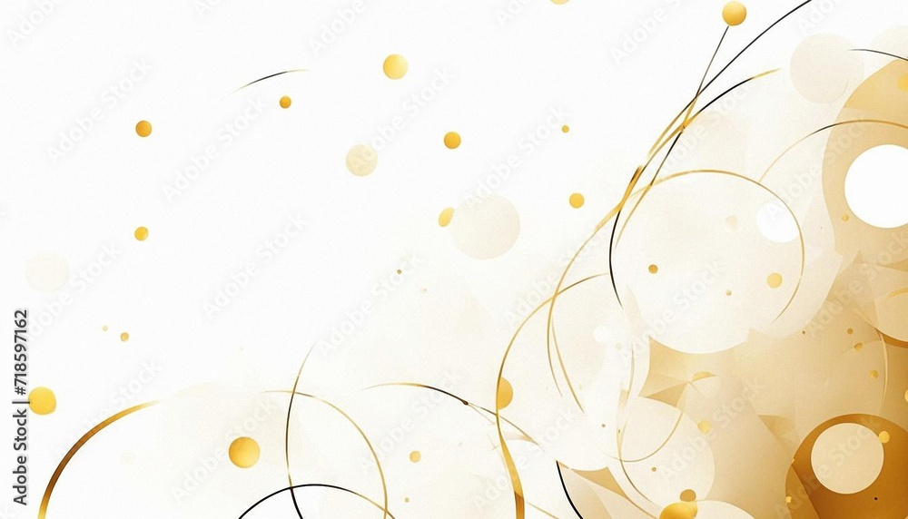 Abstract background with waves for banner. Golden waves on a gradient background. Vector white luxury background.