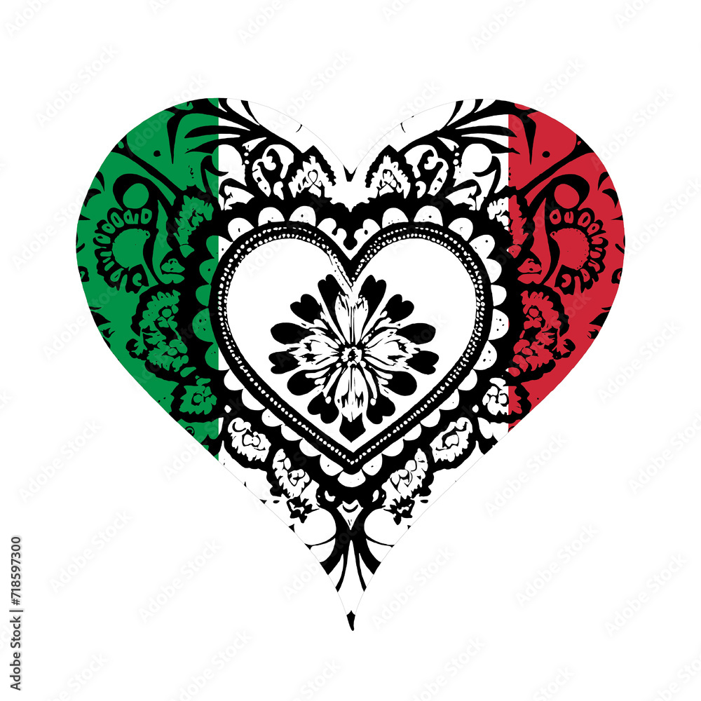 Heart symbol design National flag style Heart symbol design National flag style
