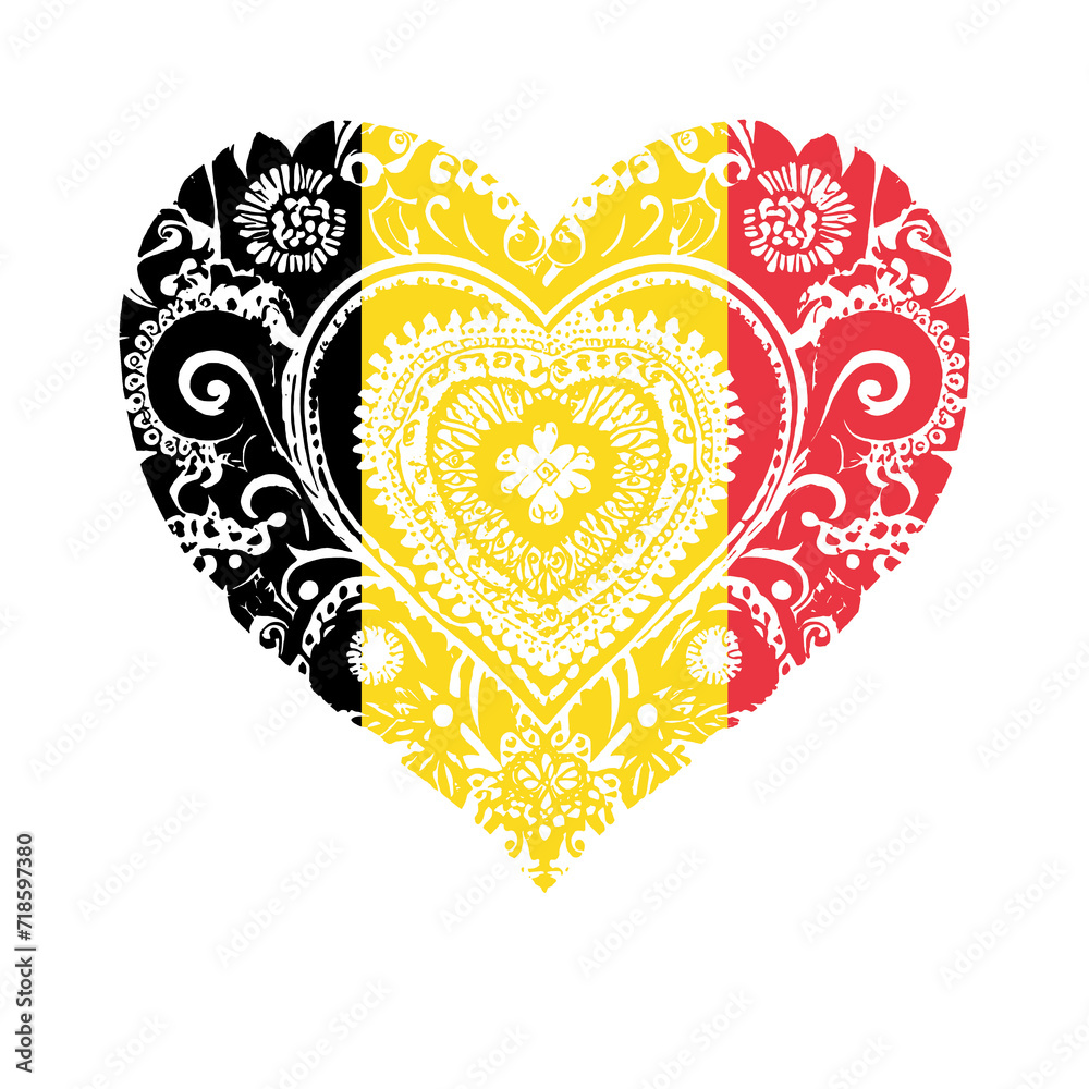 Heart symbol design National flag style