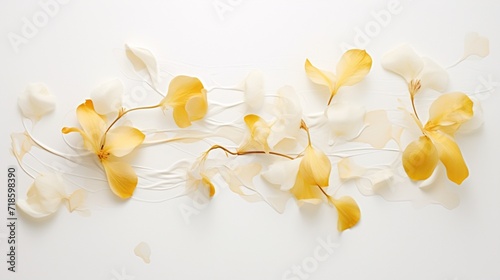yellow petals against a pristine white surface.