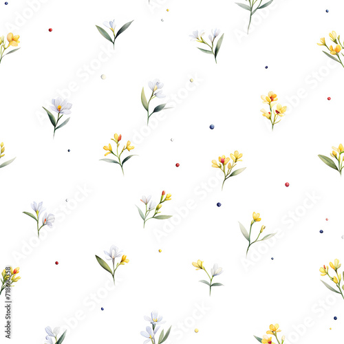 freesia-floral-illustration-in-minimalist-style-watercolor-freesias-with-vivid-colors-against © HYOJEONG