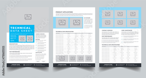 Technical Data Sheet layout template design photo