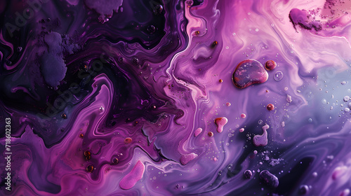 Close-Up of a Purple and Blue Liquid Painting