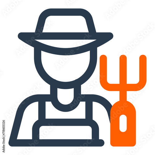 Experienced Farmer Vector Icon Illustration
