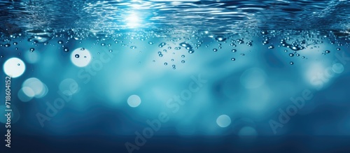Bokeh blue water background