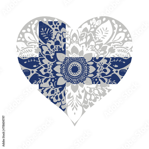 Heart symbol design National flag style photo