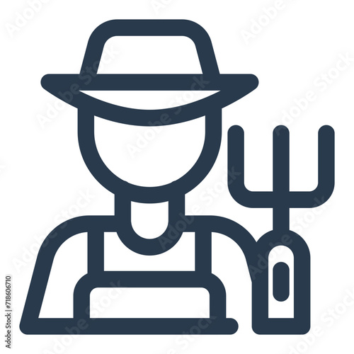 Experienced Farmer Vector Icon Illustration