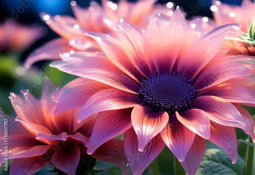 Transparent sunflower flowers