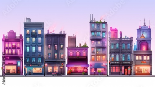 Illustration of sleek  modern city buildings