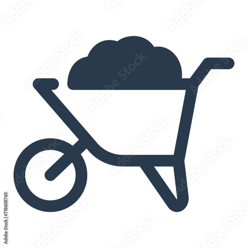 Wheelbarrow Vector Icon Illustration