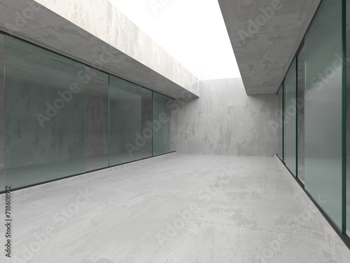Fotografía Abstract futuristic concrete and glass architecture