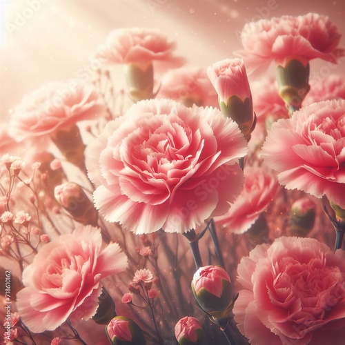 Beautiful Pink carnation flower background