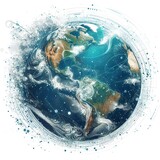 Earth globe digital illustration on white background
