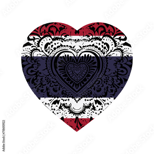 Heart symbol design National flag style photo