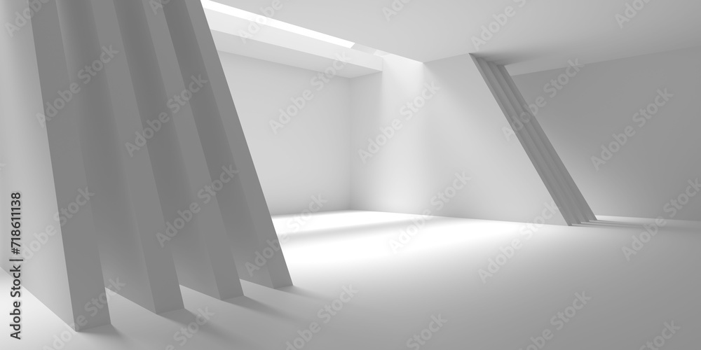 Obraz premium White Abstract Modern Architecture Interior Background