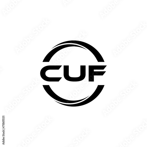 CUF letter logo design with white background in illustrator  cube logo  vector logo  modern alphabet font overlap style. calligraphy designs for logo  Poster  Invitation  etc.