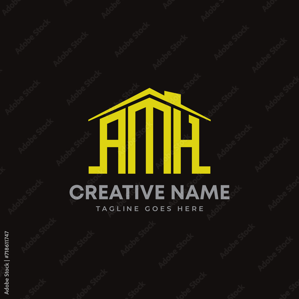 initial letter AMH combination mark Real estate or roofing company property creative logo. editable vector eps file ready to use. initial letter AMH combination mark Real estate or roofing company property creative logo. editable vector eps file ready to use.