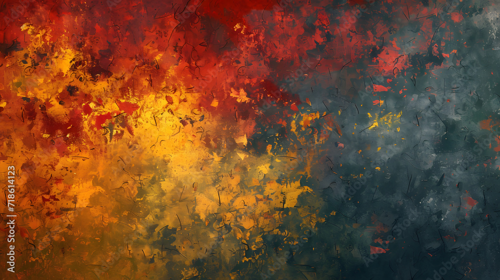 Abstract Painting With Yellow and Red Colors Abstract Painting With Yellow and Red Colors