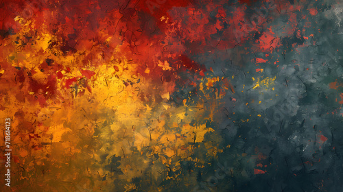 Abstract Painting With Yellow and Red Colors