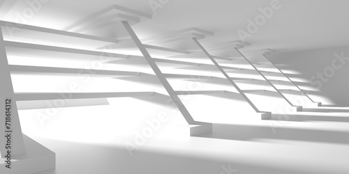 White Abstract Modern Architecture Interior Background