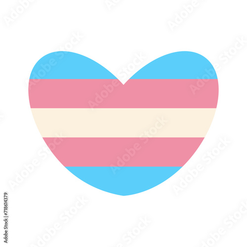 Transgender heart. Transsexual gay pride symbol. Flat vector illustration.