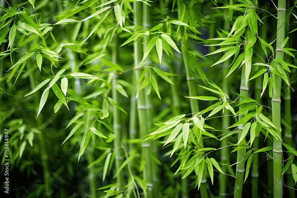 Green background with bamboo forest Green background with bamboo forest