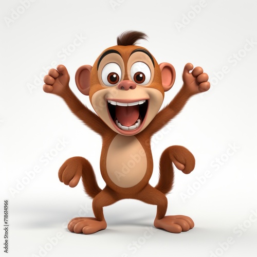 Funny monkey cartoon character