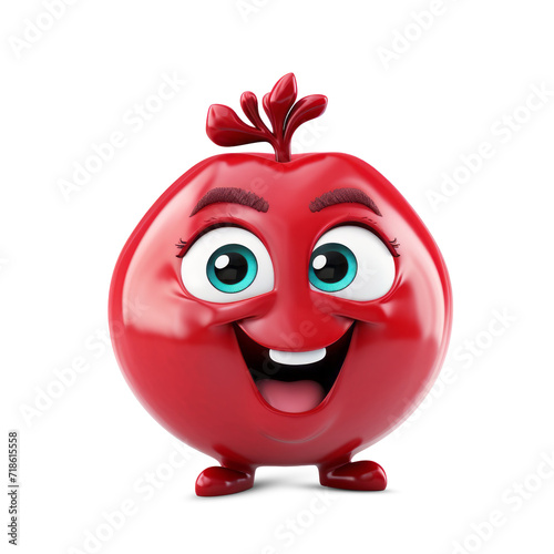 Funny 3d red pomogranate photo
