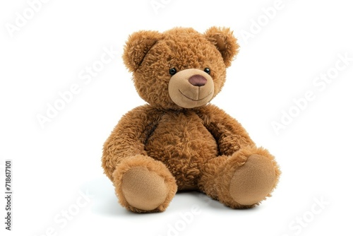 Isolated white background with a bear plush toy